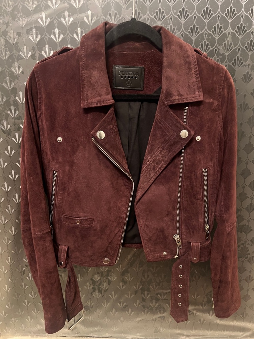 Blank NYC Purple Suede Moto Jacket